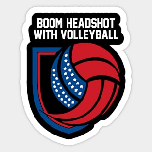 Boom Headshot with volleyball Sticker